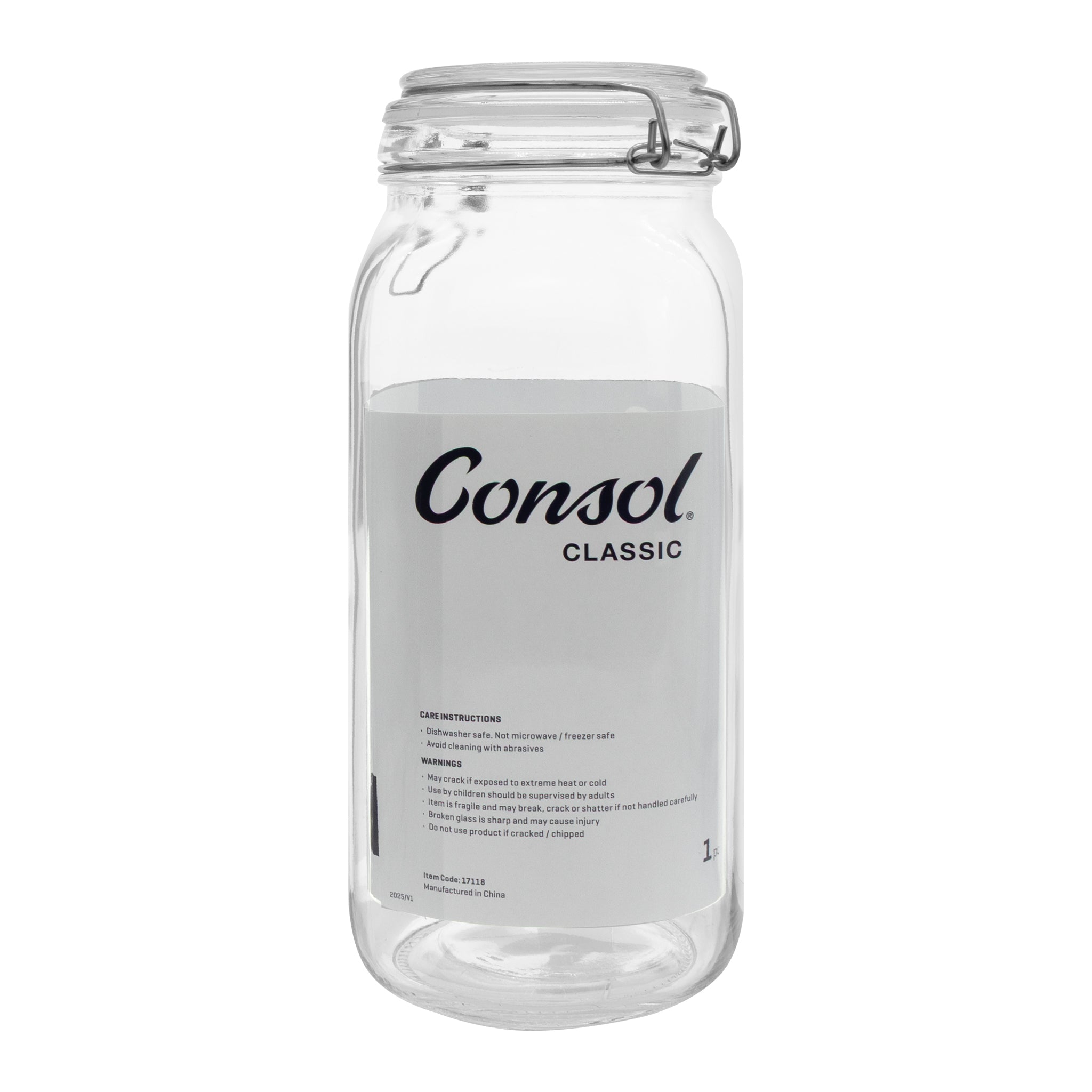 CONSOL STORE-IT JAR WITH CLIP TOP LID, 2L