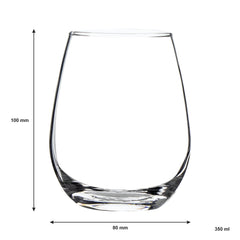 CONSOL BORDEAUX STEMLESS WINE GLASS 4PK, 350ML