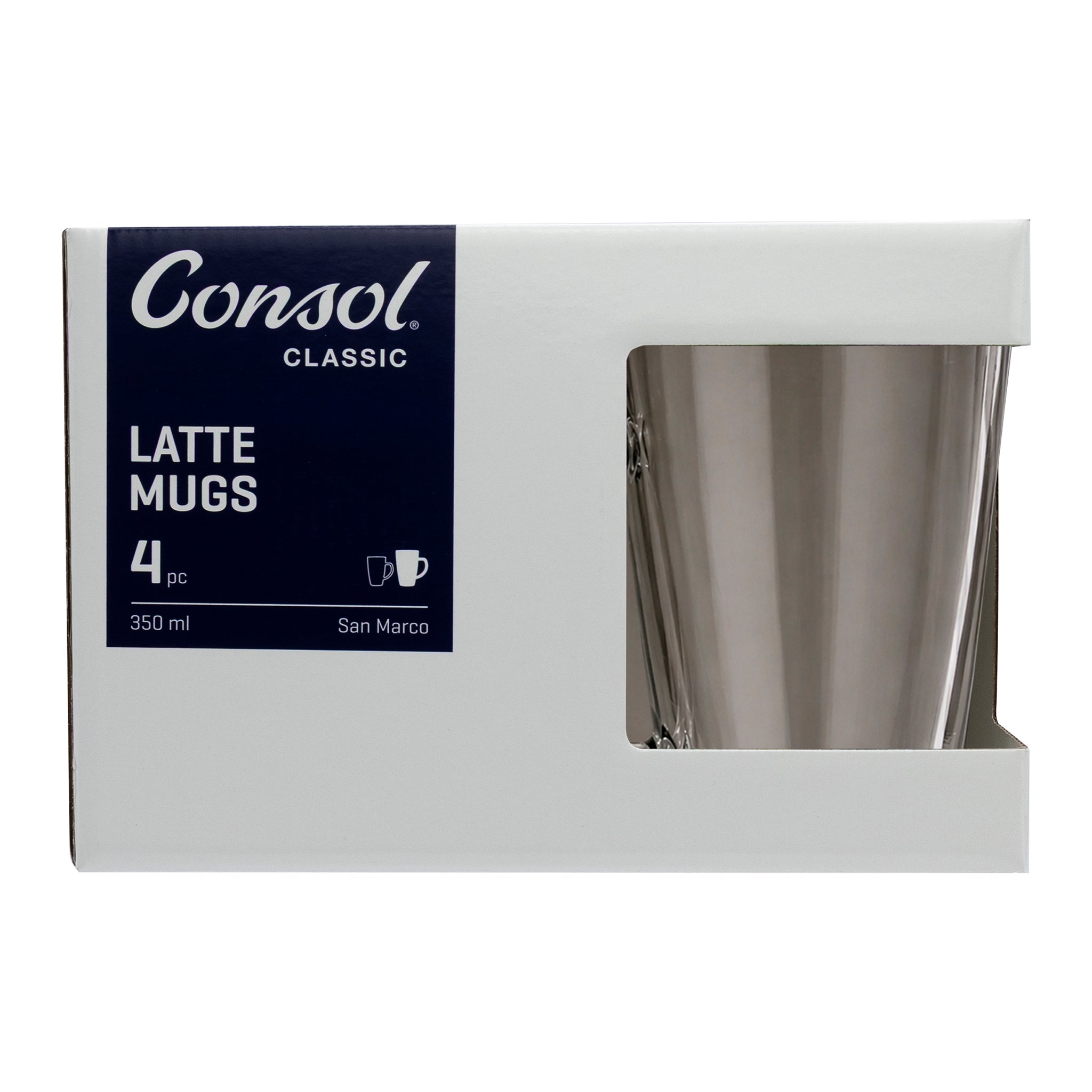 CONSOL SAN MARCO LATTE MUG 4PK, 350ML