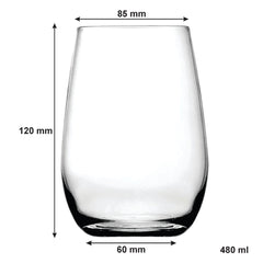 CONSOL BORDEAUX STEMLESS WINE GLASS 4PK, 480ML