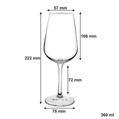 CONSOL SIGNATURE VIENNA CRYSTAL STEM WHITE WINE GLASS 4PK, 360ML