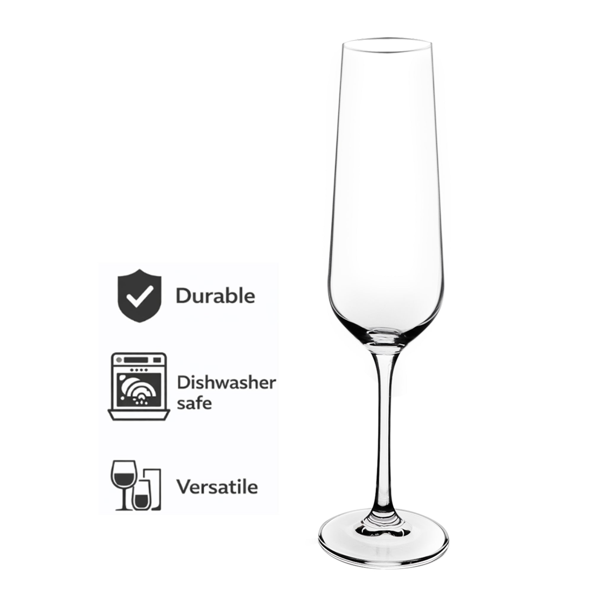 CONSOL SIGNATURE VIENNA STEM CRYSTAL CHAMPAGNE FLUTE 4PK, 200ML