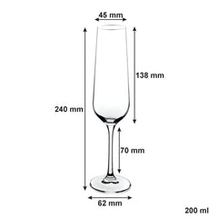 CONSOL SIGNATURE VIENNA STEM CRYSTAL CHAMPAGNE FLUTE 4PK, 200ML