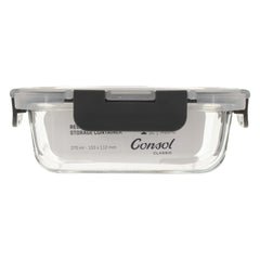 CONSOL MADRID RECT. STORAGE CONTAINER WITH VENTED CLIP ON LID, 370ML