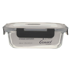CONSOL MADRID RECT. STORAGE CONTAINER WITH VENTED CLIP ON LID, 630ML
