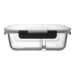 CONSOL MADRID RECT. 2 DIVISION STORAGE CONTAINER WITH CLIP ON LID, 1.36L