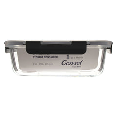 CONSOL MADRID RECT. STORAGE CONTAINER WITH CLIP ON VENTED LID, 1.5L