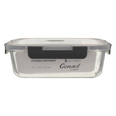 CONSOL MADRID RECT. STORAGE CONTAINER WITH CLIP ON VENTED LID, 1.5L