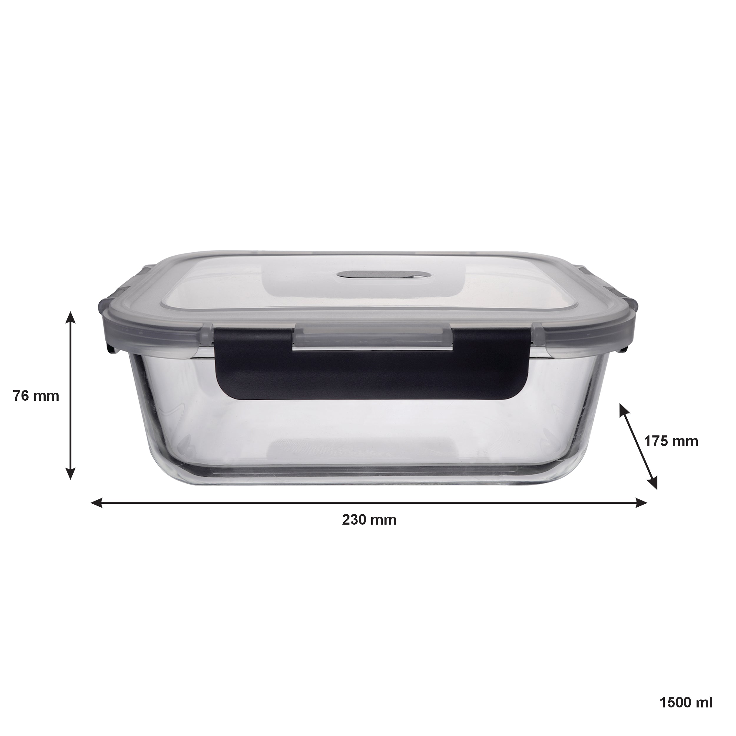 CONSOL MADRID RECT. STORAGE CONTAINER WITH CLIP ON VENTED LID, 1.5L