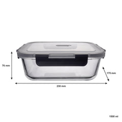 CONSOL MADRID RECT. STORAGE CONTAINER WITH CLIP ON VENTED LID, 1.5L