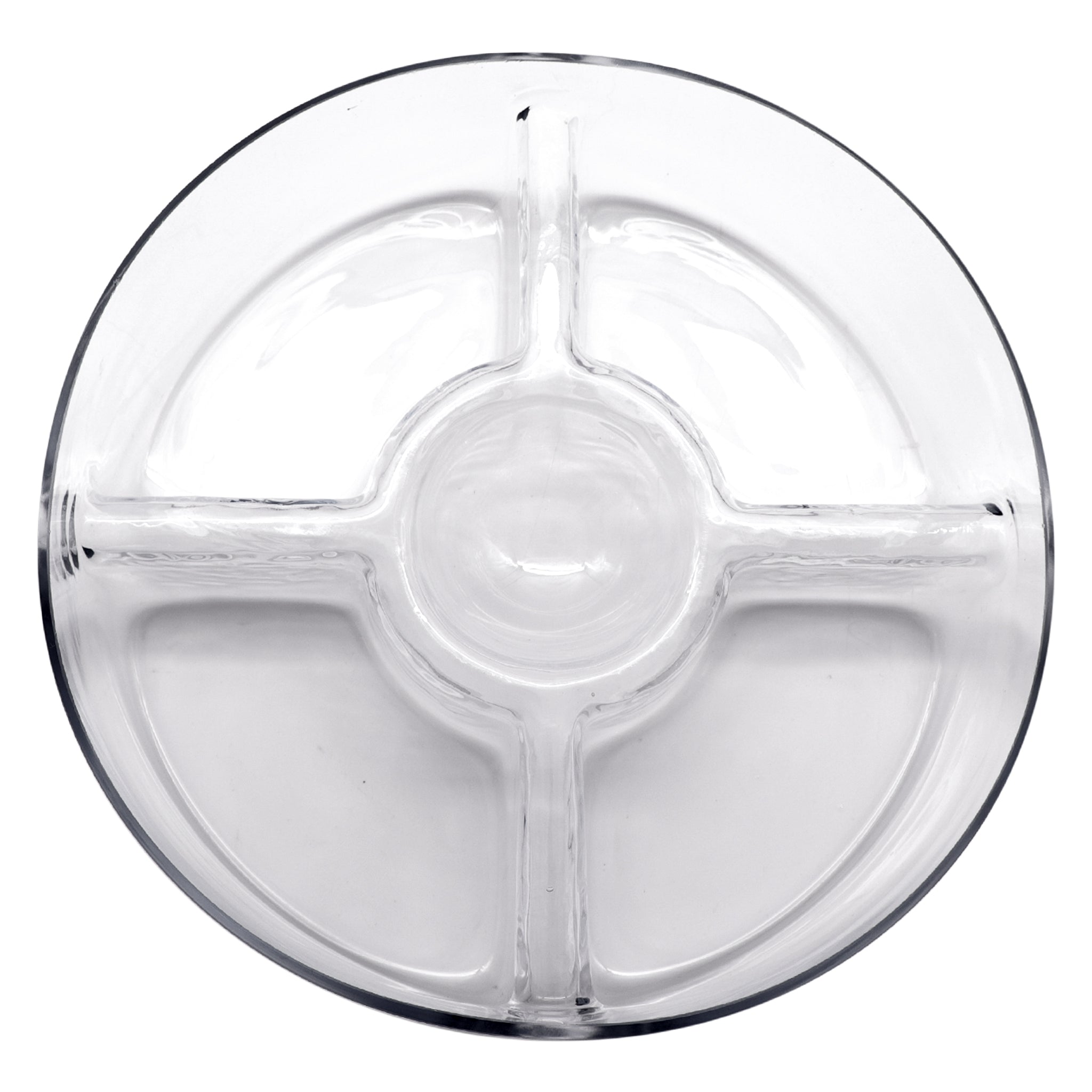 CONSOL GENOA GLASS SERVING BOWL WITH 5 SECTIONS, 250MM DIA