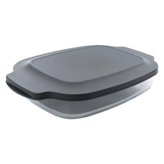 CONSOL VIGO RECTANGULAR GLASS BAKING DISH WITH GREY PLASTIC LID, 2.7L