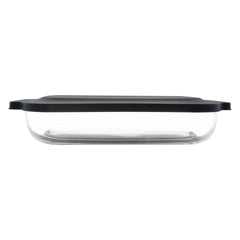 CONSOL VIGO RECTANGULAR GLASS BAKING DISH WITH GREY PLASTIC LID, 3.8L