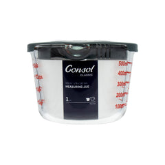 CONSOL PALMA MEASURING JUG BOROSILICATE WITH GREY COVER, 500ML