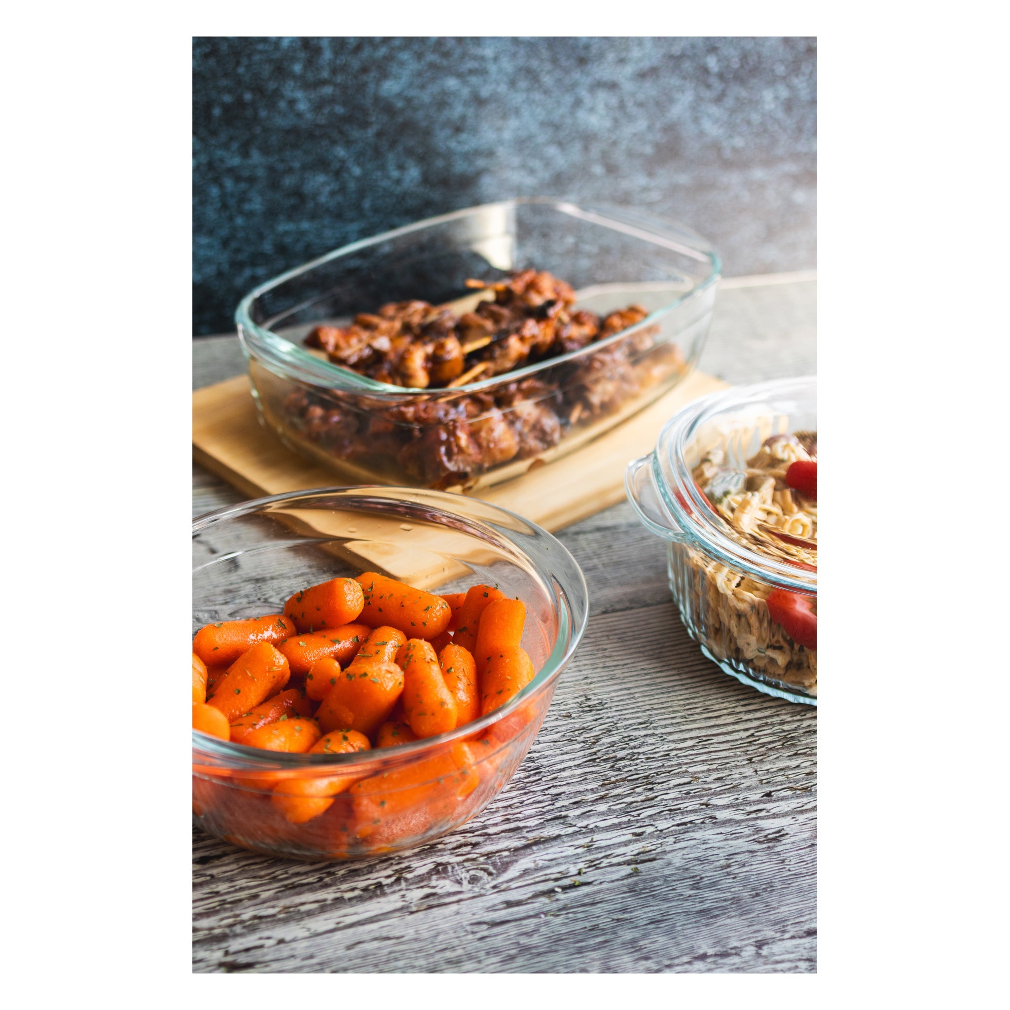 CONSOL CORDOBA RECTANGULAR GLASS CASSEROLE WITH LID, 4.5L