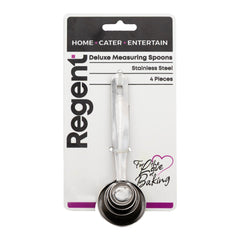 REGENT BAKEWARE DELUXE MEASURING SPOONS ST STEEL 4PK SET, 1/4TSP-1TBSP