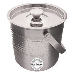 BAR BUTLER ICE BUCKET HAMMERED WITH LID AND HANDLE ST STEEL, 2.7L