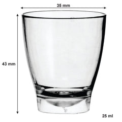 BAR BUTLER 10 CLEAR PLASTIC SHOT GLASSES 25ML ON A TRAY 11PCS SET