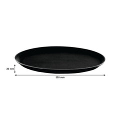 BAR BUTLER BLACK NON-SLIP ROUND TRAY, 355MM DIA