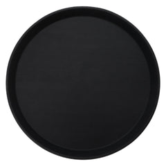 BAR BUTLER BLACK NON-SLIP ROUND TRAY, 355MM DIA