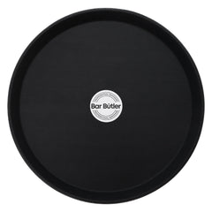 BAR BUTLER BLACK NON-SLIP ROUND TRAY, 355MM DIA