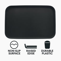 BAR BUTLER BLACK NON-SLIP RECTANGULAR TRAY 560MMX410