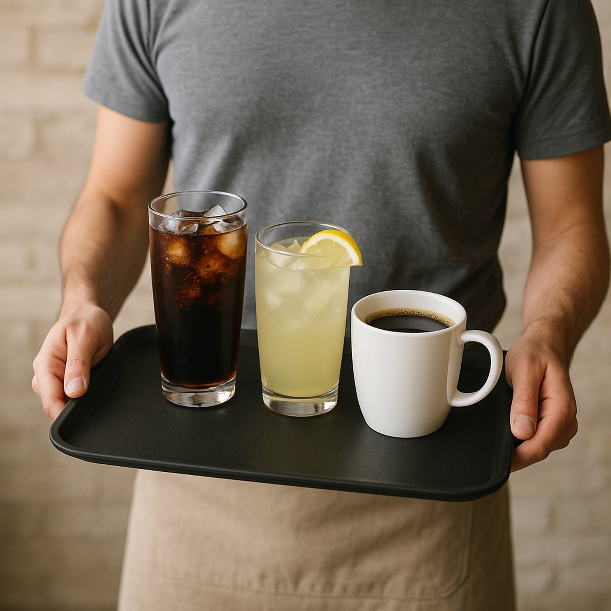 BAR BUTLER BLACK NON-SLIP RECTANGULAR TRAY 560MMX410