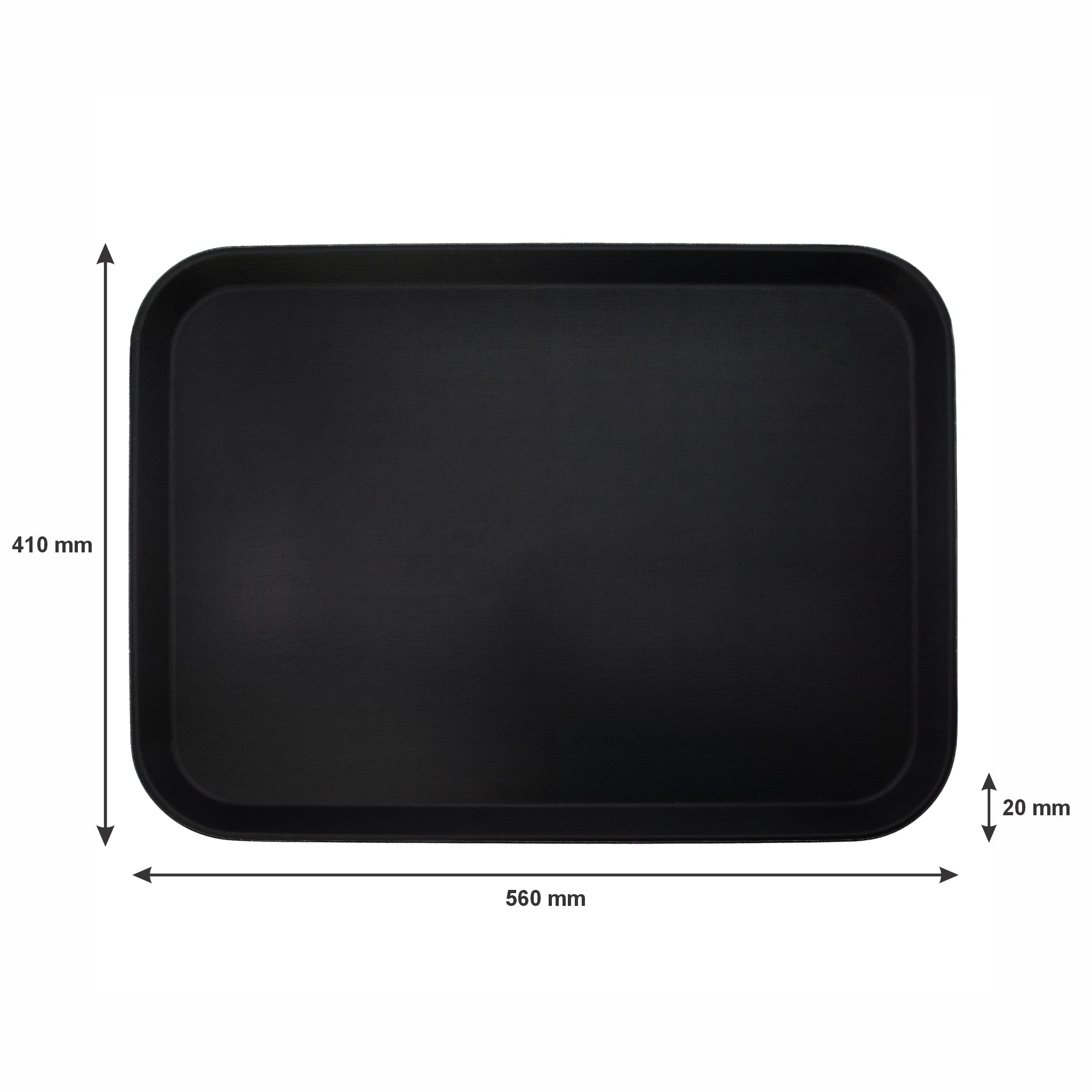 BAR BUTLER BLACK NON-SLIP RECTANGULAR TRAY 560MMX410