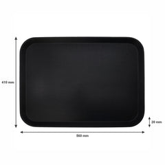 BAR BUTLER BLACK NON-SLIP RECTANGULAR TRAY 560MMX410