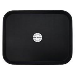 BAR BUTLER BLACK NON-SLIP RECTANGULAR TRAY, 455MMX355MM