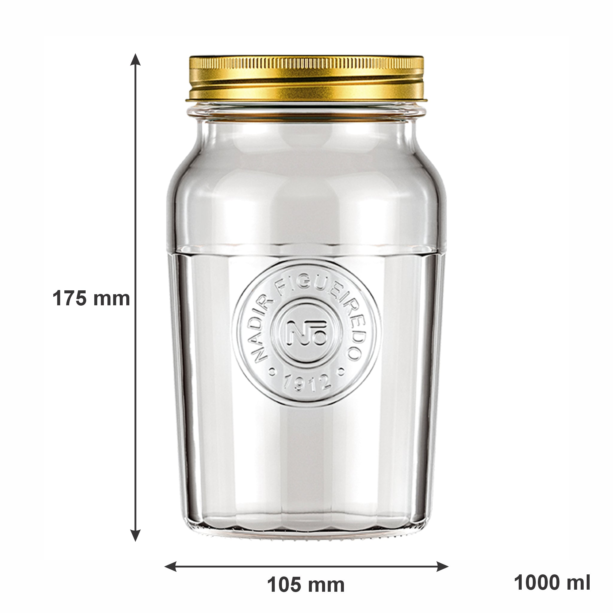 NADIR AMERICANO VINTAGE GLASS JAR, 1L
