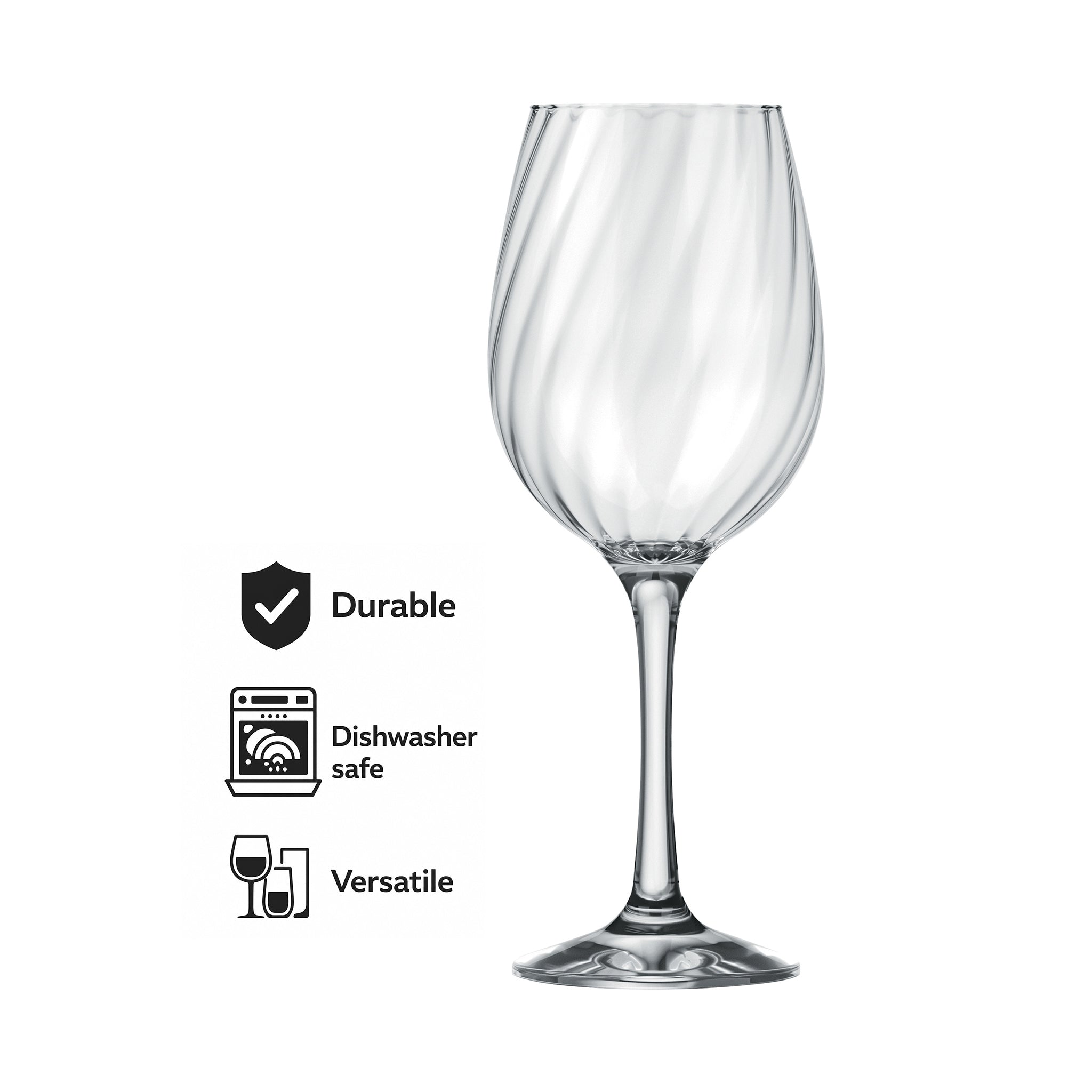 NADIR RAVENA STEMMED WHITE WINE GLASS , 385ML