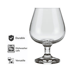 NADIR WINDSOR STEMMED COGNAC TUMBLER, 330ML