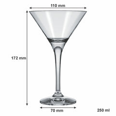 NADIR STEMMED MARTINI GLASS, 250ML