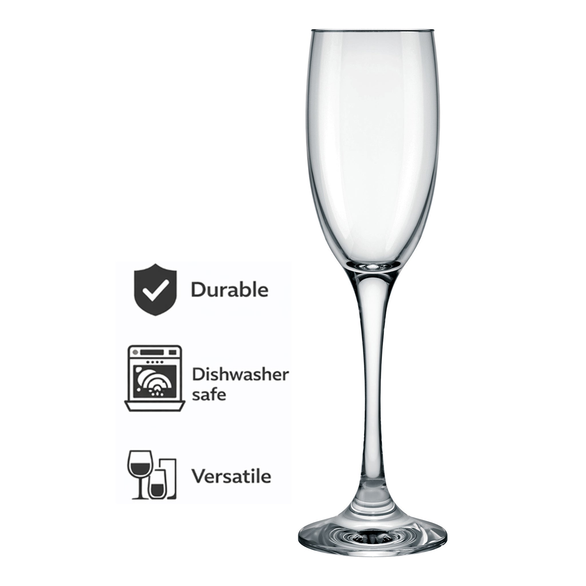 NADIR BARONE STEMMED CHAMPAGNE FLUTE, 190ML