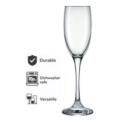 NADIR BARONE STEMMED CHAMPAGNE FLUTE, 190ML