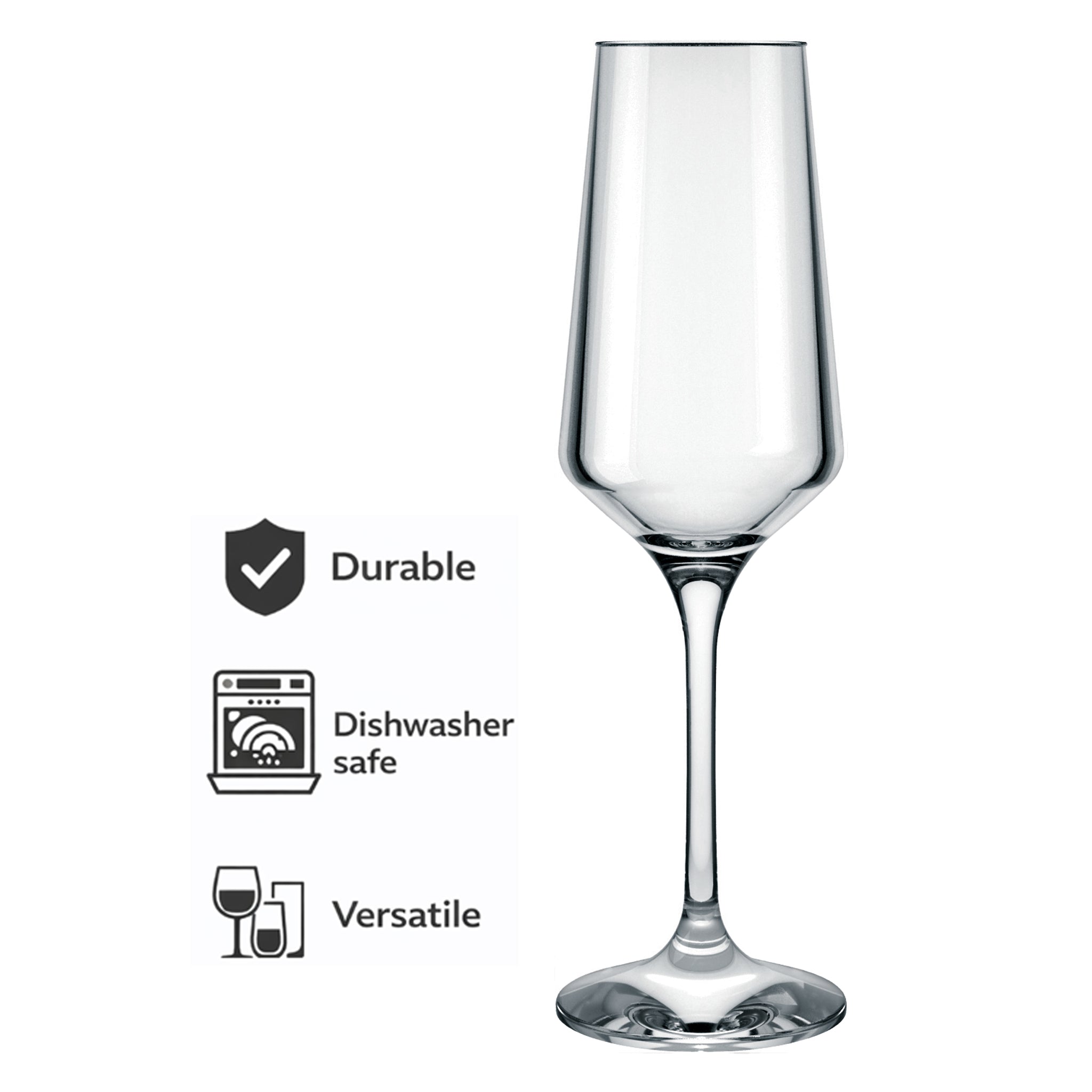 NADIR BRUNELLO STEMMED CHAMPAGNE FLUTE, 225ML