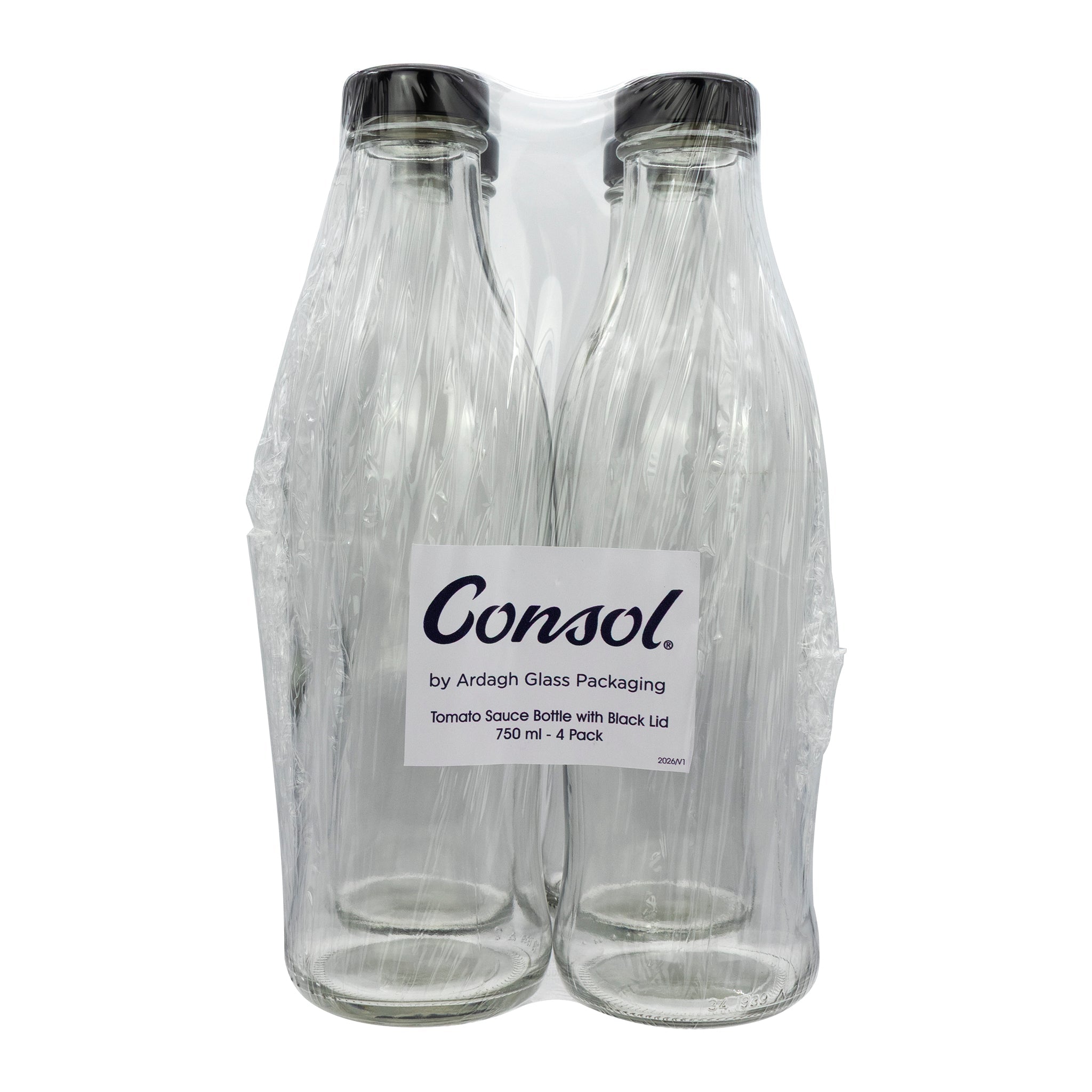 CONSOL TOMATO SAUCE BOTTLE WITH BLACK LID 4PK, 750ML