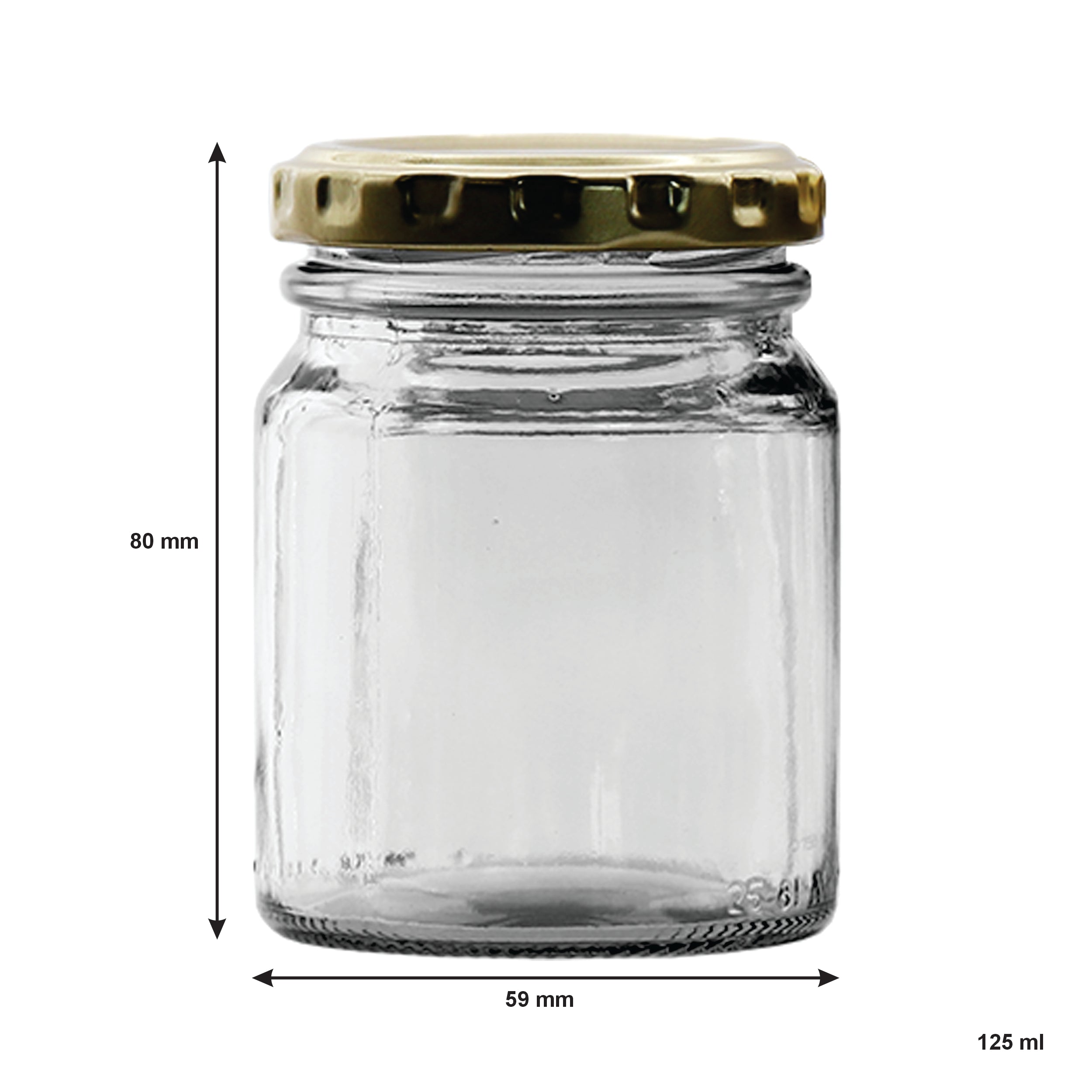 CONSOL SPREAD JARS WITH GOLD LIDS 6PK, 125ML
