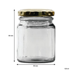 CONSOL SPREAD JARS WITH GOLD LIDS 6PK, 125ML