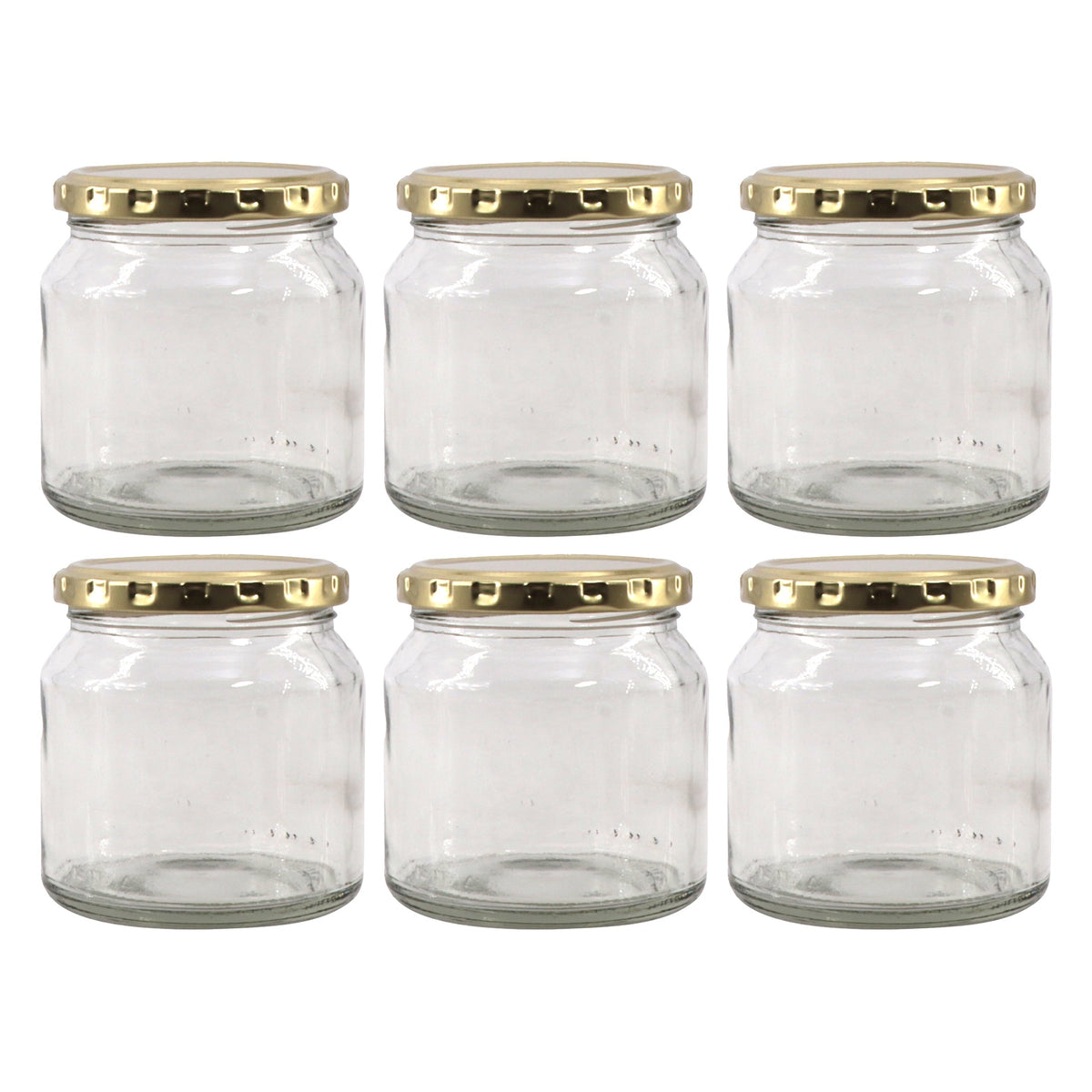 CONSOL SPREAD JARS WITH GOLD LIDS 6PK, 250ML