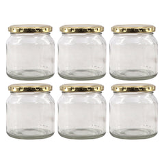 CONSOL SPREAD JARS WITH GOLD LIDS 6PK, 250ML