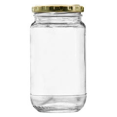 CONSOL SHEER JARS ROUND WITH GOLD LIDS 6PK, 375ML