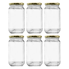 CONSOL SHEER JARS ROUND WITH GOLD LIDS 6PK, 375ML