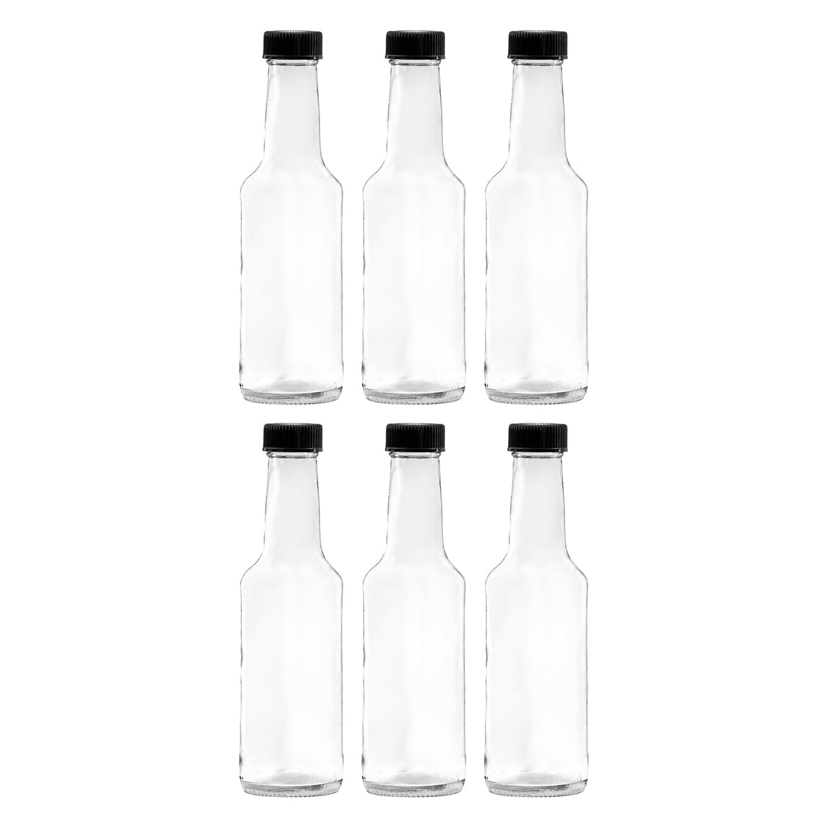 CONSOL WORCESTER SAUCE BOTTLES WITH BLACK LIDS 6PK, 125ML