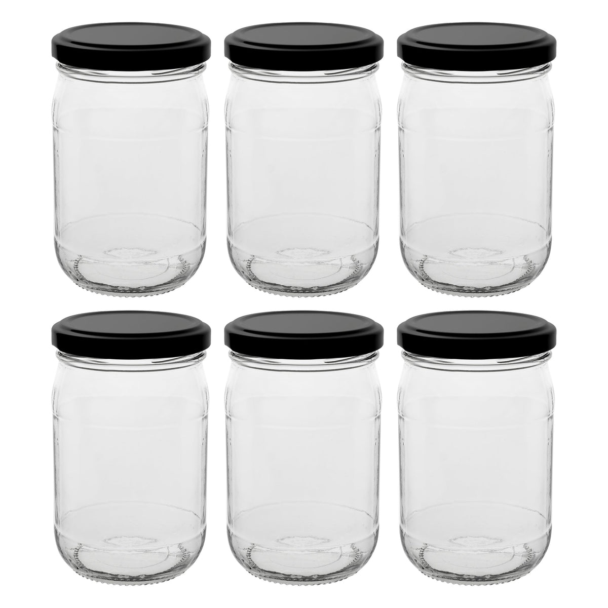 CONSOL FARRAGO JARS WITH BLACK LIDS 6PK, 250ML