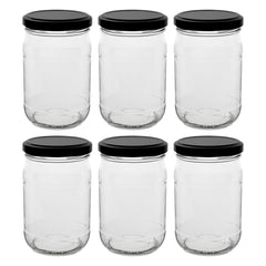 CONSOL FARRAGO JARS WITH BLACK LIDS 6PK, 250ML