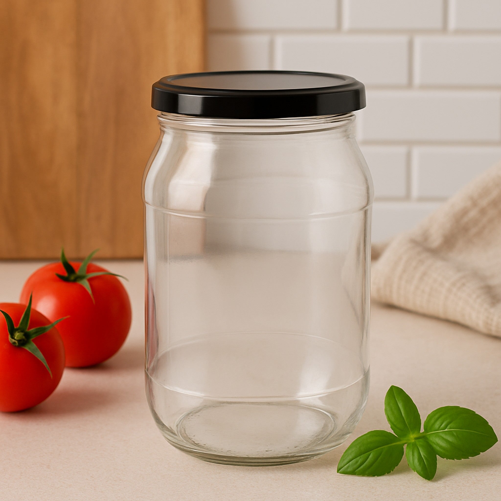 CONSOL FARRAGO JARS WITH BLACK LIDS 6PK, 375ML