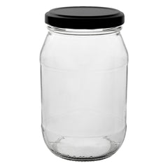 CONSOL FARRAGO JARS WITH BLACK LIDS 6PK, 375ML