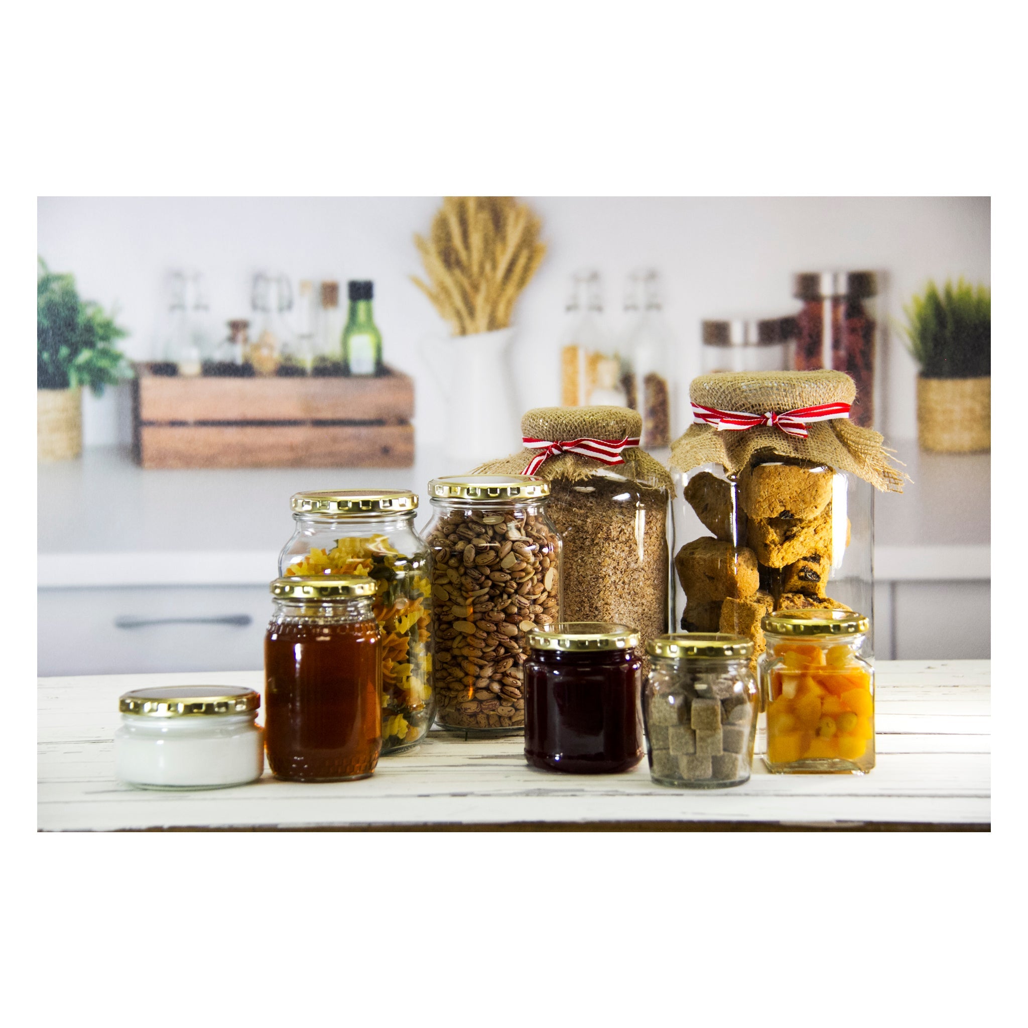 CONSOL 260ML CATERING SQUARE JARWITH GOLD LID 6PK